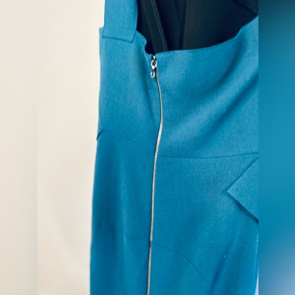 REVOLVE DRESS Roland Mouret One Shoulder Sheath Mini Dress Blue/Teal SZ SMALL - Picture 9 of 16